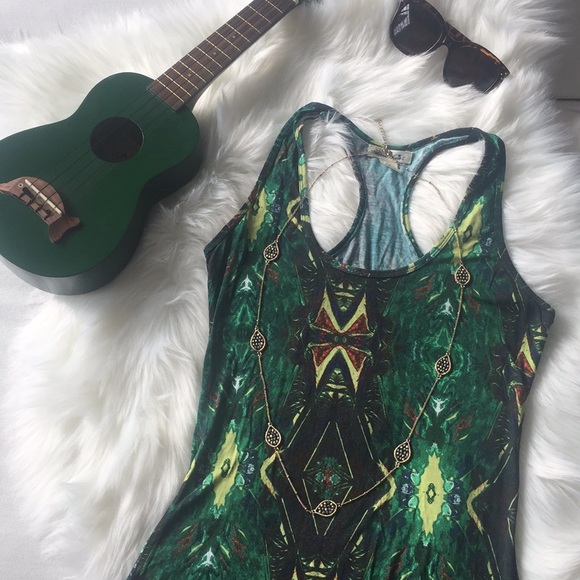 Tropical Jersey Bodycon Maxi Dress - Picture 2 of 7